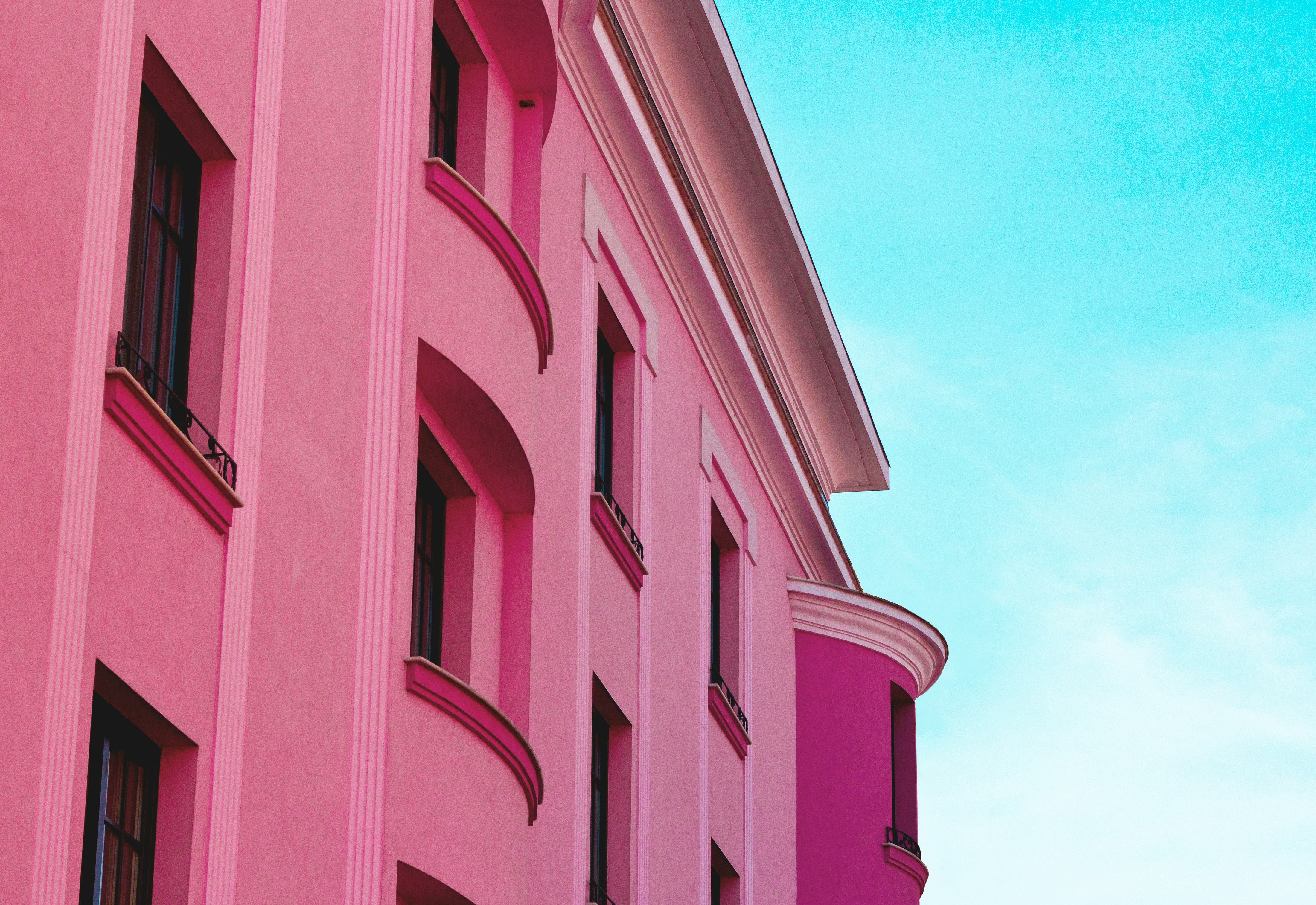 pink concrete building